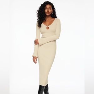Dynamite Keyhole Cutout Midi Dress